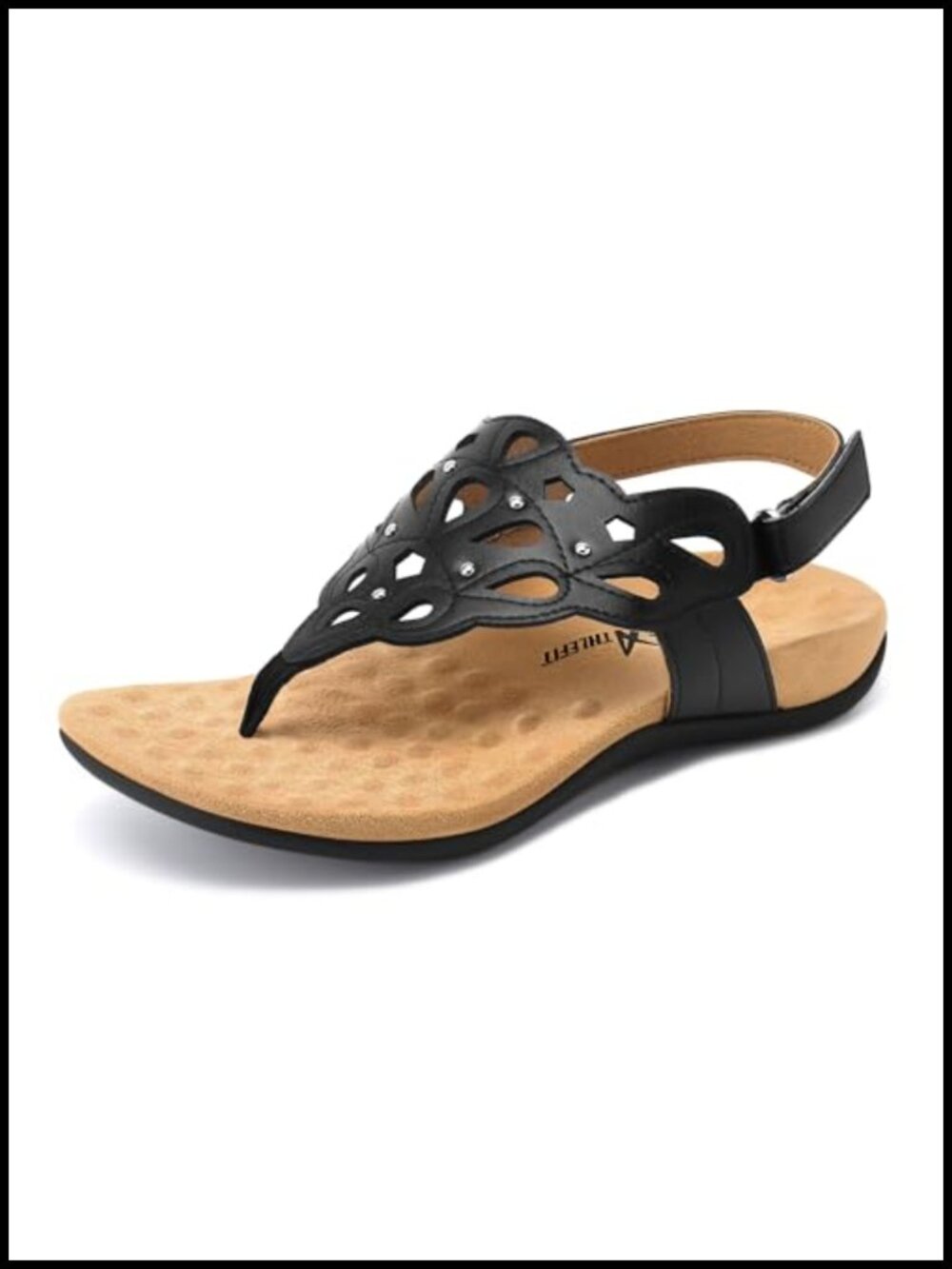 Women's Orthopedic Flat Sandals with Arch Support, Adjustable Straps, Cushioned